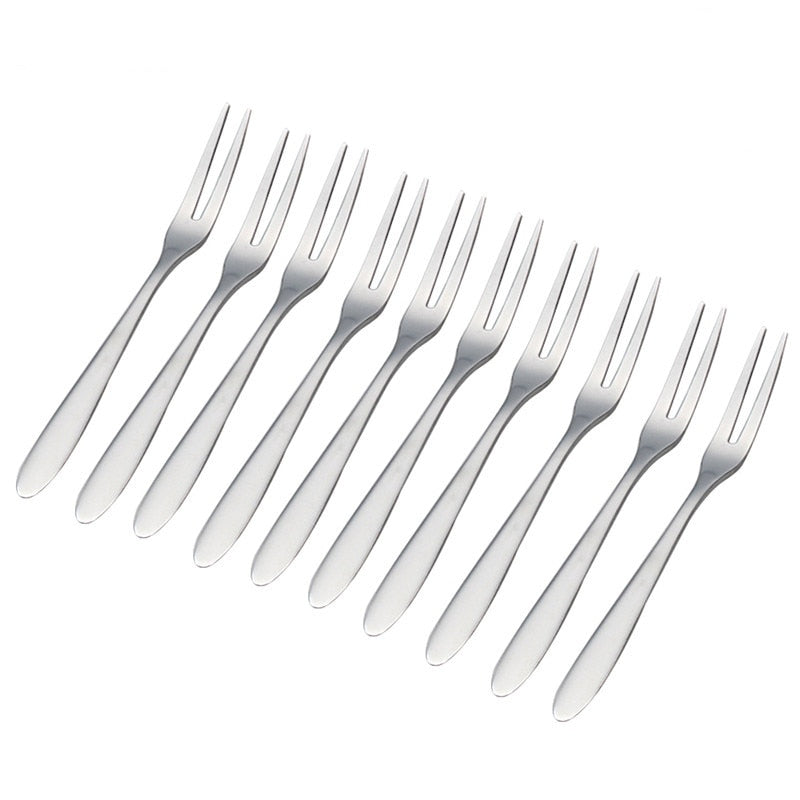 Stainless Steel Mini Appetizer Forks Set (10 Pcs) by HitMyNeed