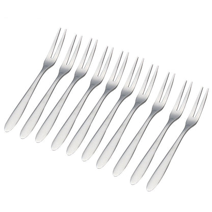 Stainless Steel Mini Appetizer Forks Set (10 Pcs) by HitMyNeed