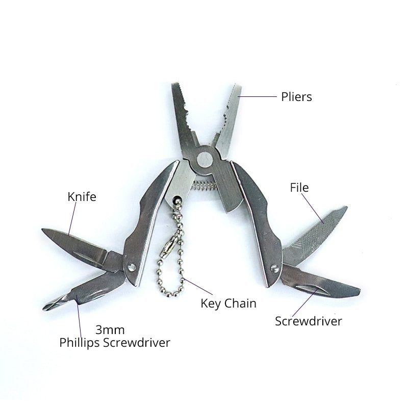 Stainless Steel Mini Multitool Pliers Pocket Knife by HitMyNeed