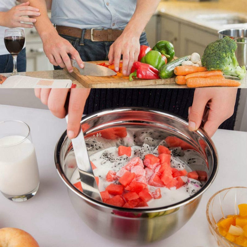 Stainless Steel Mixing Bowl Set with Non-Slip Base (5pcs) by HitMyNeed