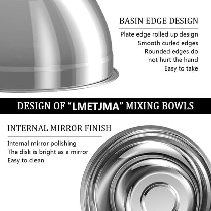 Stainless Steel Mixing Bowls Set, 6-Piece by HitMyNeed