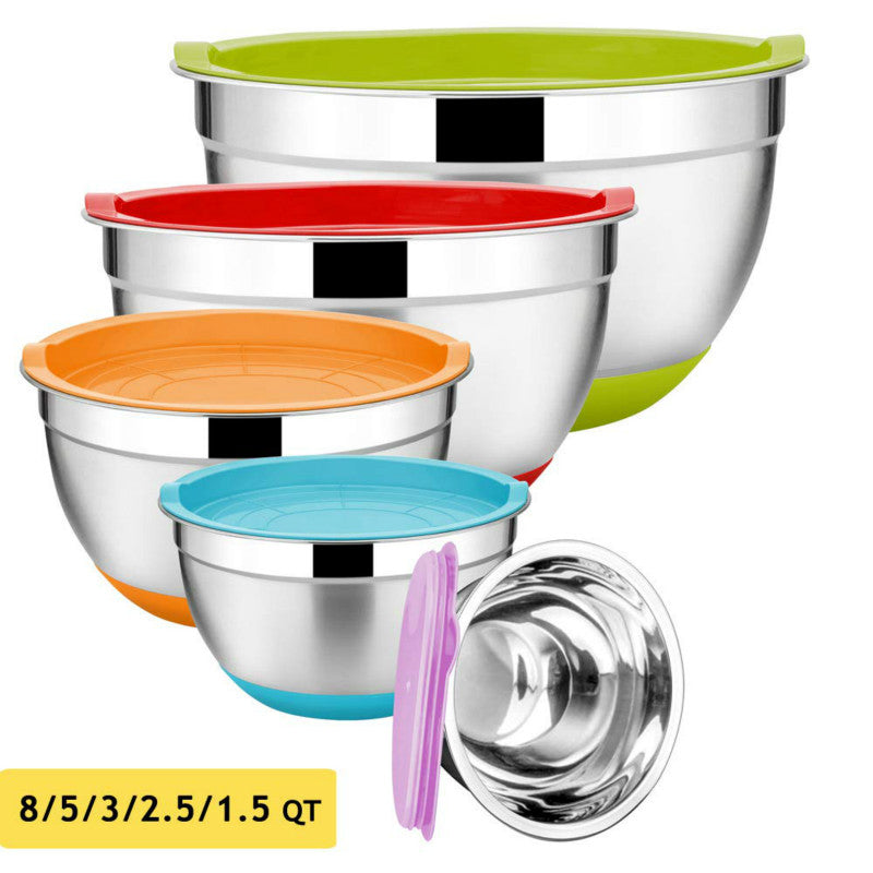 Stainless Steel Mixing Bowls with Lids, Set of 5 by HitMyNeed