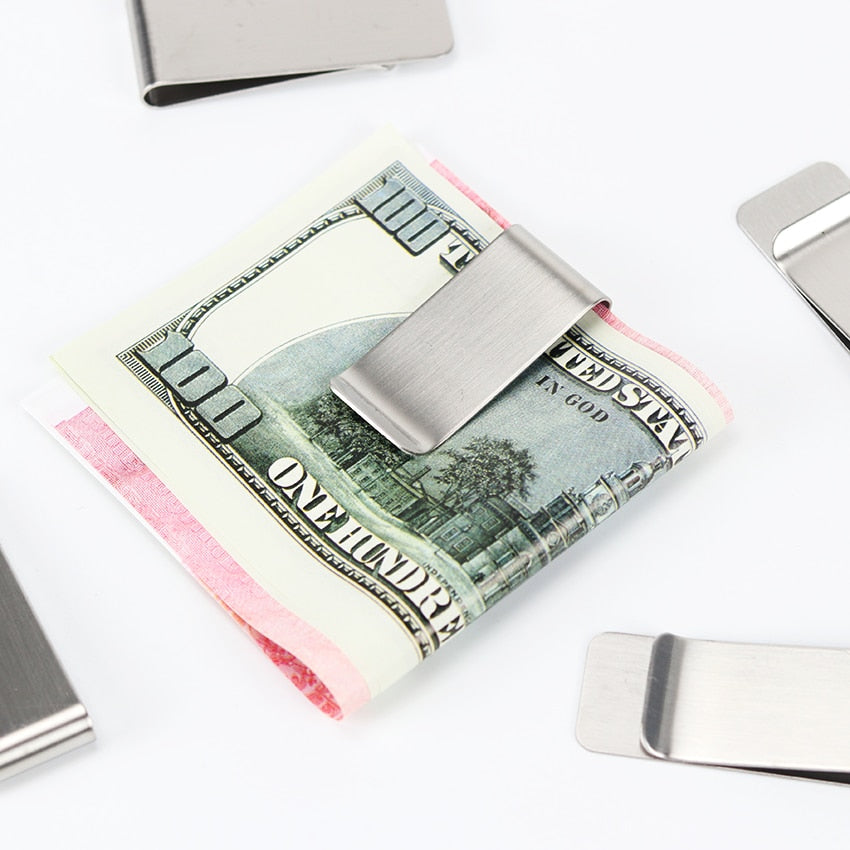 Stainless Steel Money Clip for Cash and Cards by HitMyNeed