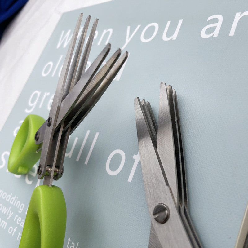 Stainless Steel Multi-Layer Herb & Scallion Scissors by HitMyNeed