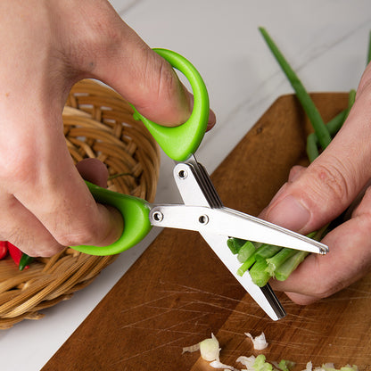 Stainless Steel Multi-Layer Herb & Scallion Scissors 3-layers by HitMyNeed