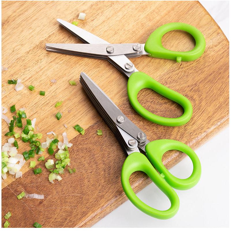 Stainless Steel Multi-Layer Herb & Scallion Scissors by HitMyNeed