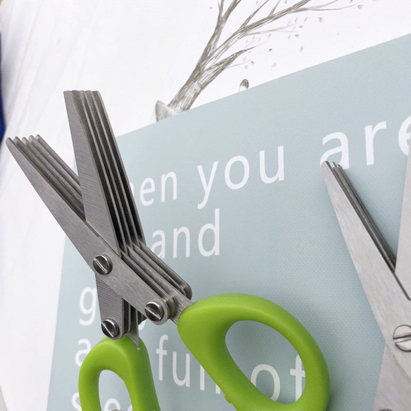 Stainless Steel Multi-Layer Herb & Scallion Scissors by HitMyNeed