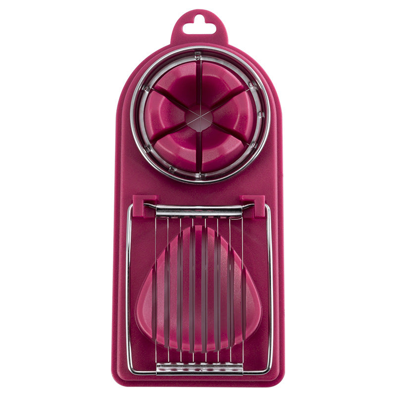 Stainless Steel Multifunctional Egg & Luncheon Meat Slicer red by HitMyNeed