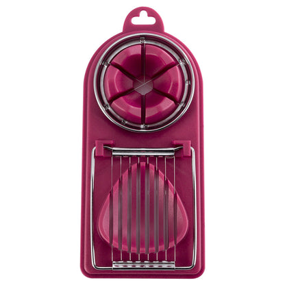 Stainless Steel Multifunctional Egg & Luncheon Meat Slicer red by HitMyNeed