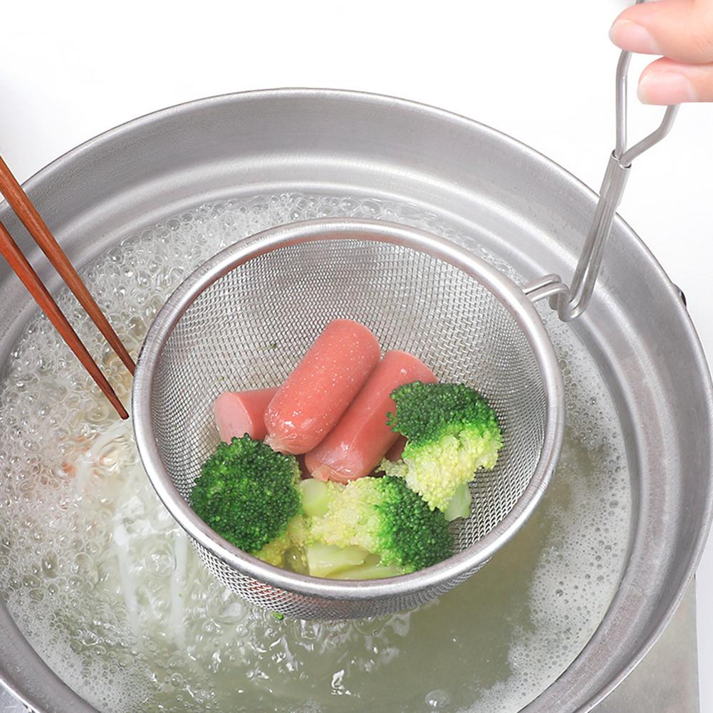 Stainless Steel Noodle Strainer Basket with Handle by HitMyNeed