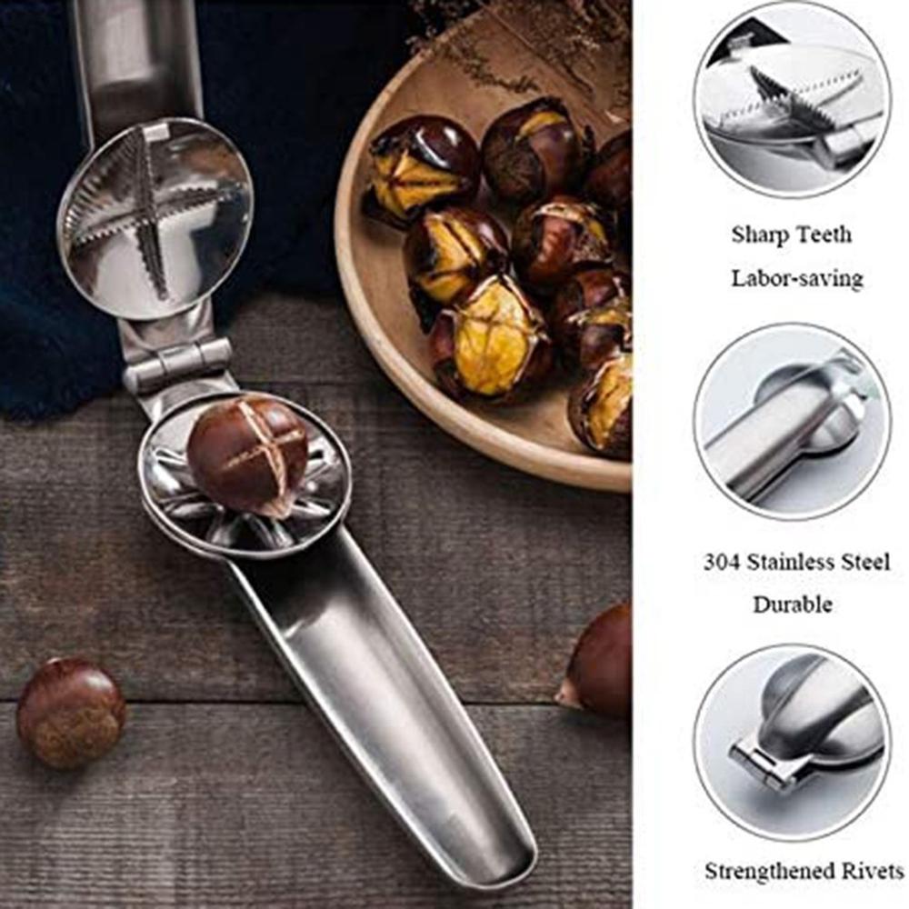 Stainless Steel Nut Opener with Non-Slip Handle by HitMyNeed