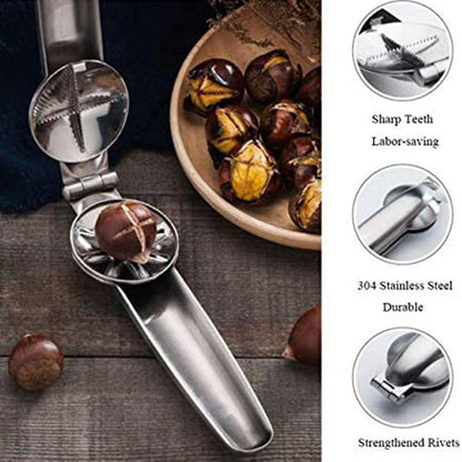 Stainless Steel Nut Opener with Non-Slip Handle by HitMyNeed