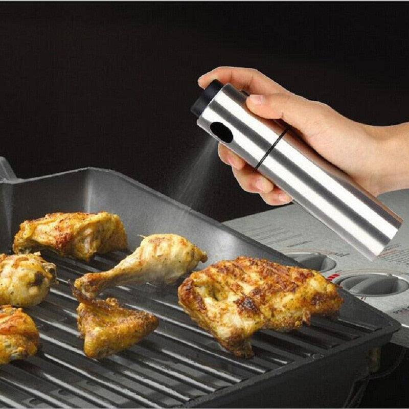 Stainless Steel Oil Spray Bottle Dispenser 175ml by HitMyNeed