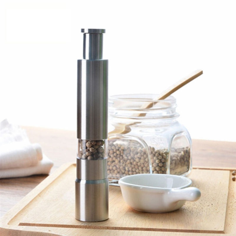 Stainless Steel One-Handed Pepper Mill Grinder by HitMyNeed