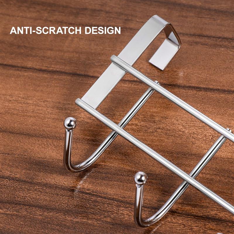 Stainless Steel Over the Door Hooks, 5 Hook Rail by HitMyNeed