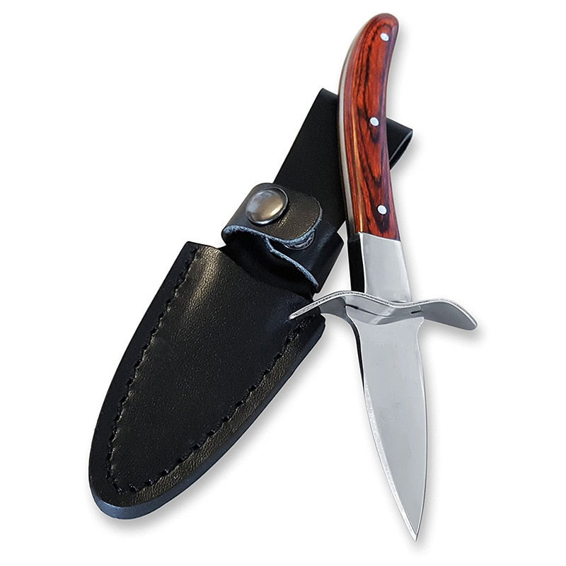Stainless Steel Oyster Knife with Wooden Handle by HitMyNeed