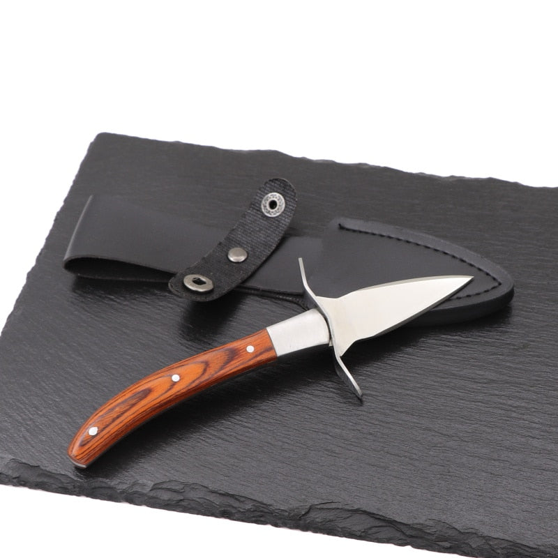 Stainless Steel Oyster Knife with Wooden Handle by HitMyNeed