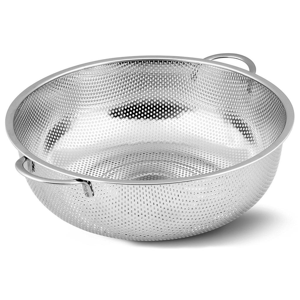 Stainless Steel Pasta Drainer with Dual Handles 28.5cm by HitMyNeed
