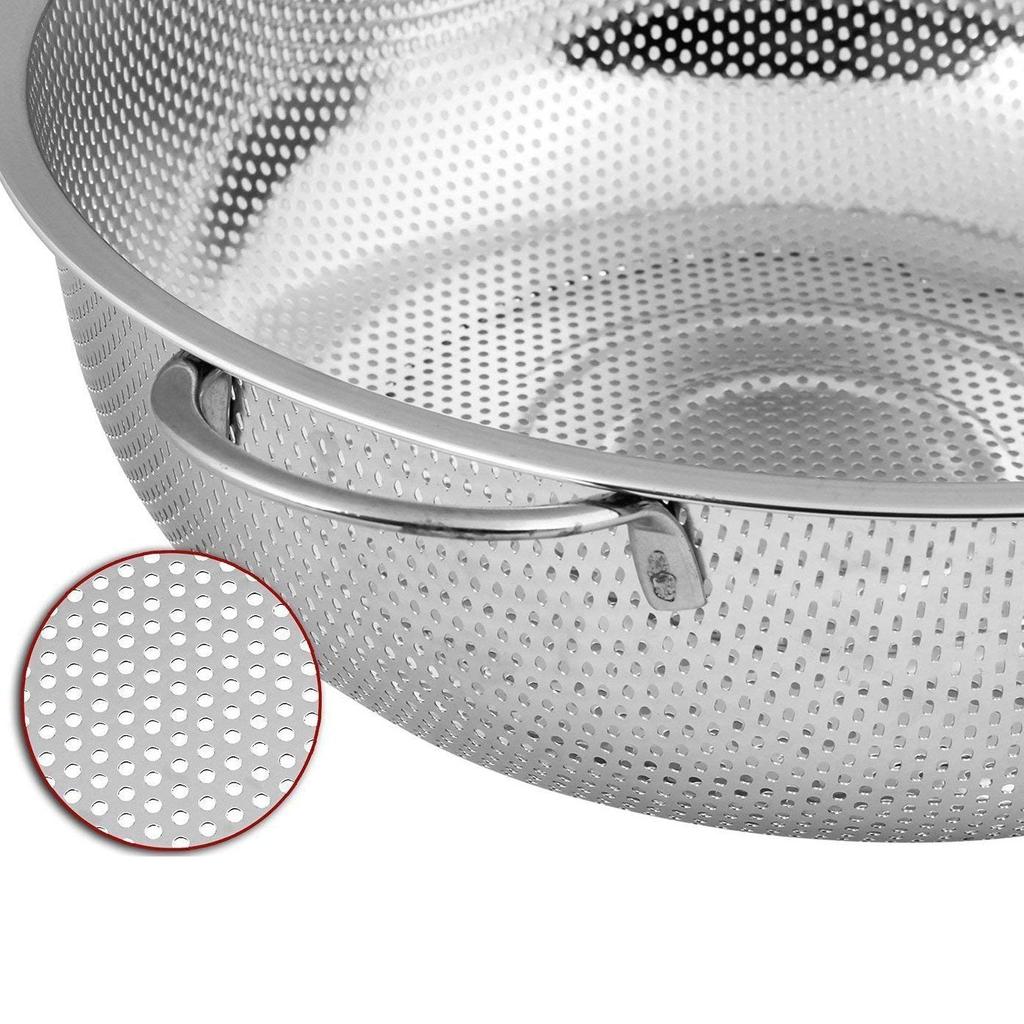 Stainless Steel Pasta Drainer with Dual Handles 28.5cm by HitMyNeed