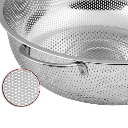 Stainless Steel Pasta Drainer with Dual Handles 28.5cm by HitMyNeed