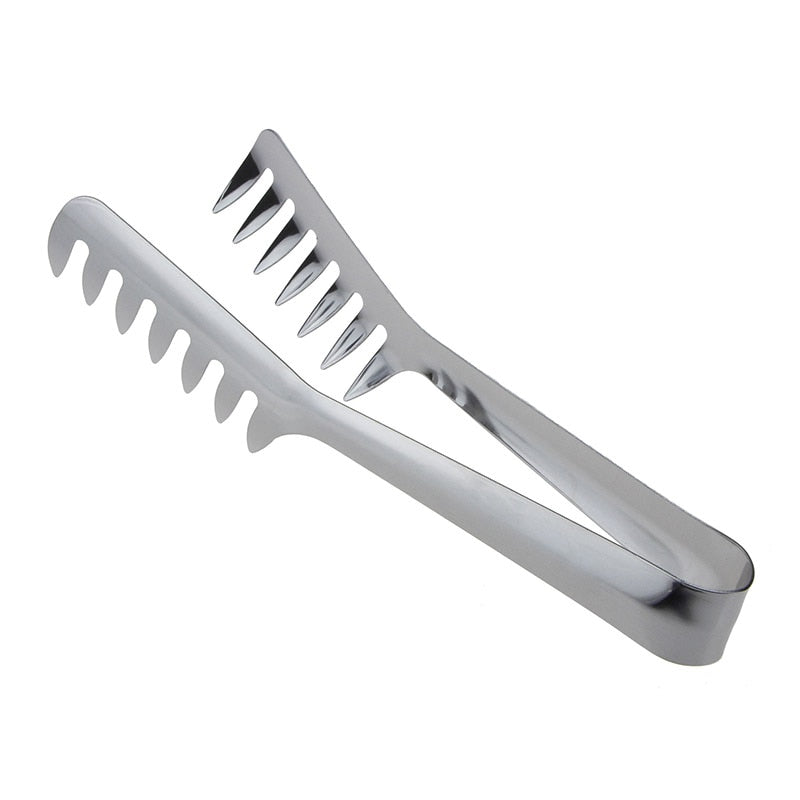 Stainless Steel Pasta Tongs with Comb Grip by HitMyNeed