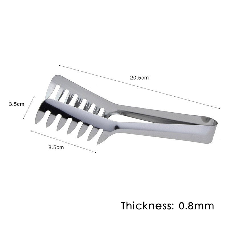 Stainless Steel Pasta Tongs with Comb Grip by HitMyNeed