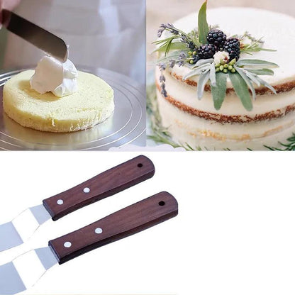 Stainless Steel Pastry Spatula with Wooden Handle by HitMyNeed