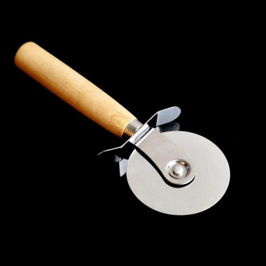 Stainless Steel Pizza Cutter Wheel with Wooden Handle by HitMyNeed