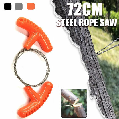 Stainless Steel Pocket Wire Saw - 70cm Orange by HitMyNeed