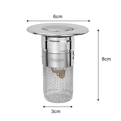 Stainless Steel Pop-Up Drain Stopper & Hair Catcher by HitMyNeed