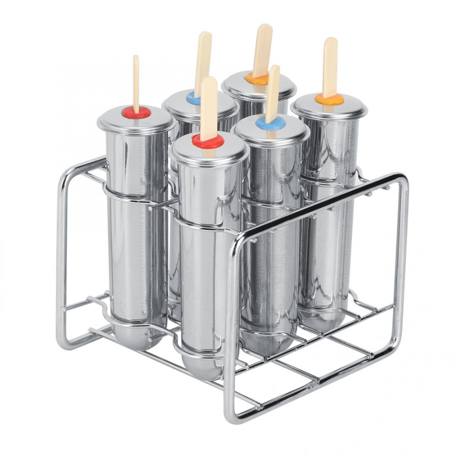 Stainless Steel Popsicle Molds Set (6-Cavity Rack) by HitMyNeed