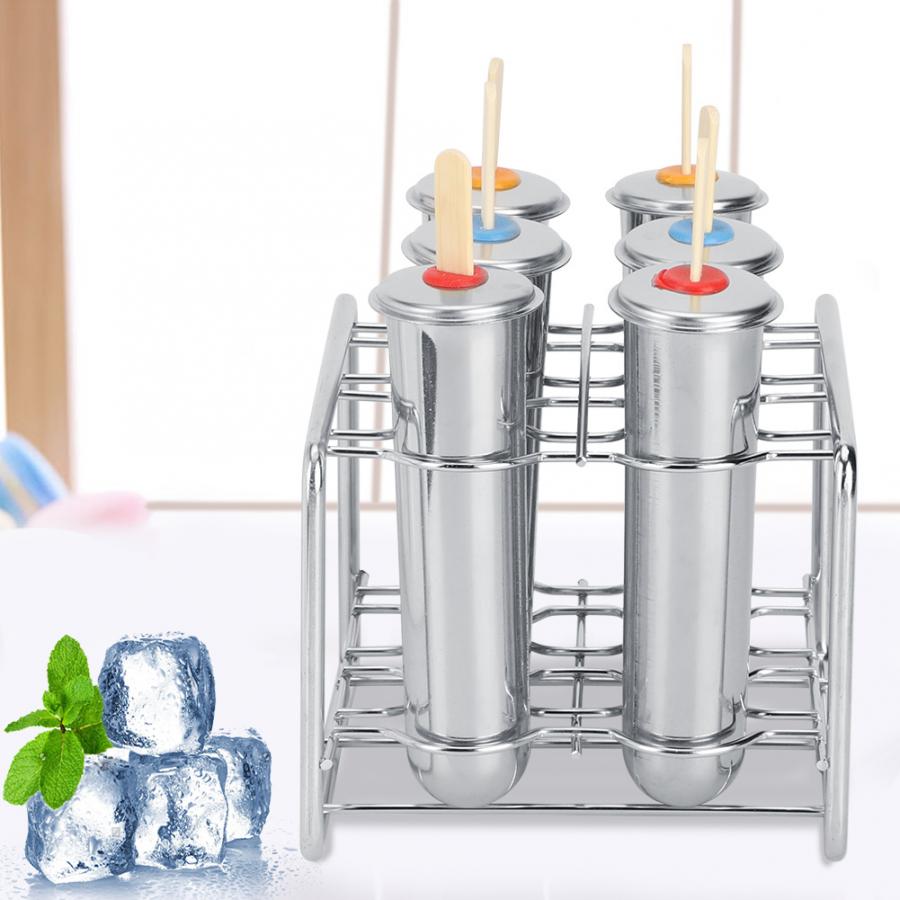 Stainless Steel Popsicle Molds Set (6-Cavity Rack) by HitMyNeed