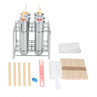 Stainless Steel Popsicle Molds Set (6-Cavity Rack) by HitMyNeed