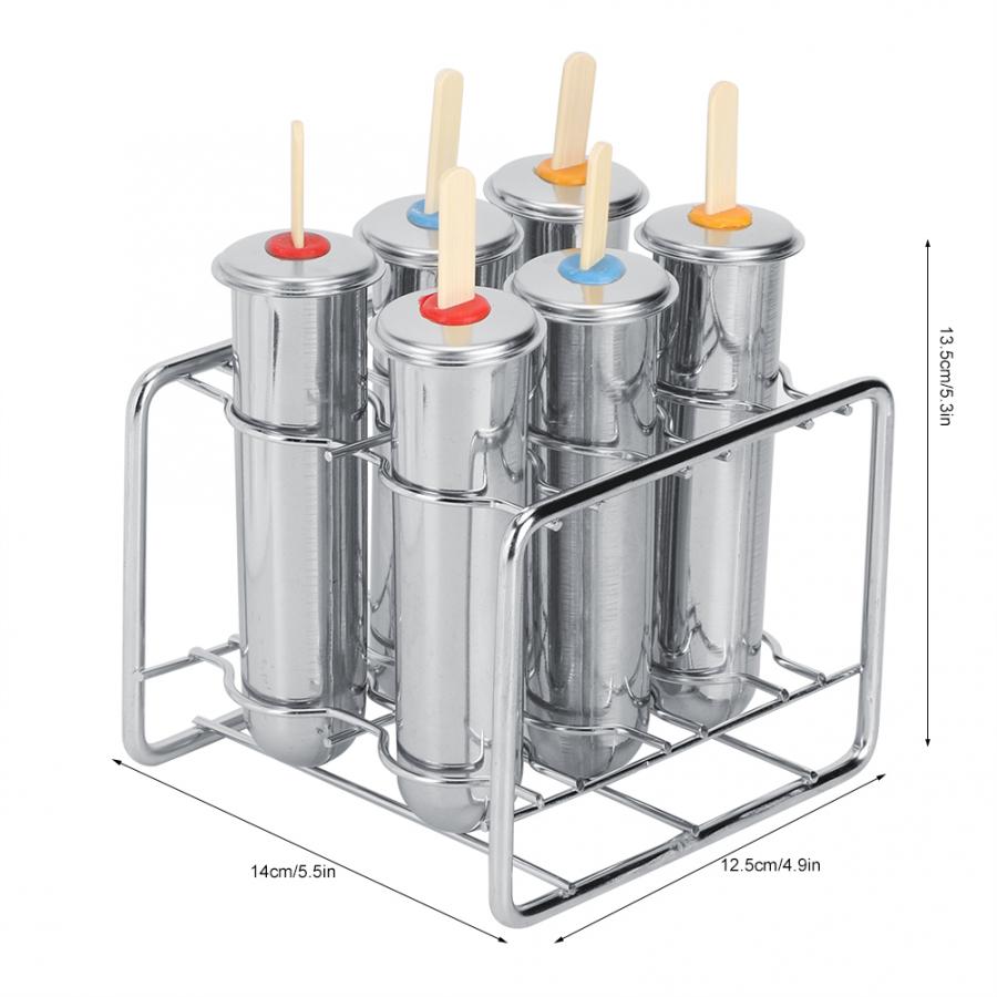 Stainless Steel Popsicle Molds Set (6-Cavity Rack) by HitMyNeed