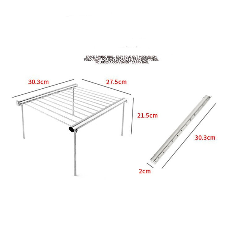 Stainless Steel Portable BBQ Grill by HitMyNeed