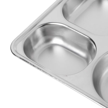 Stainless Steel Portion Control Plate with Lid by HitMyNeed