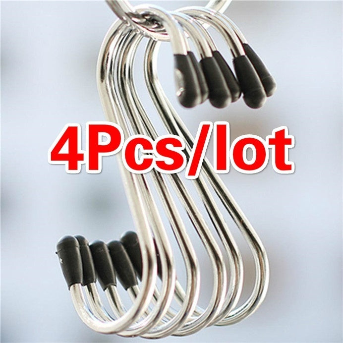 Stainless Steel Pot Hanger Hooks Set of 4 by HitMyNeed
