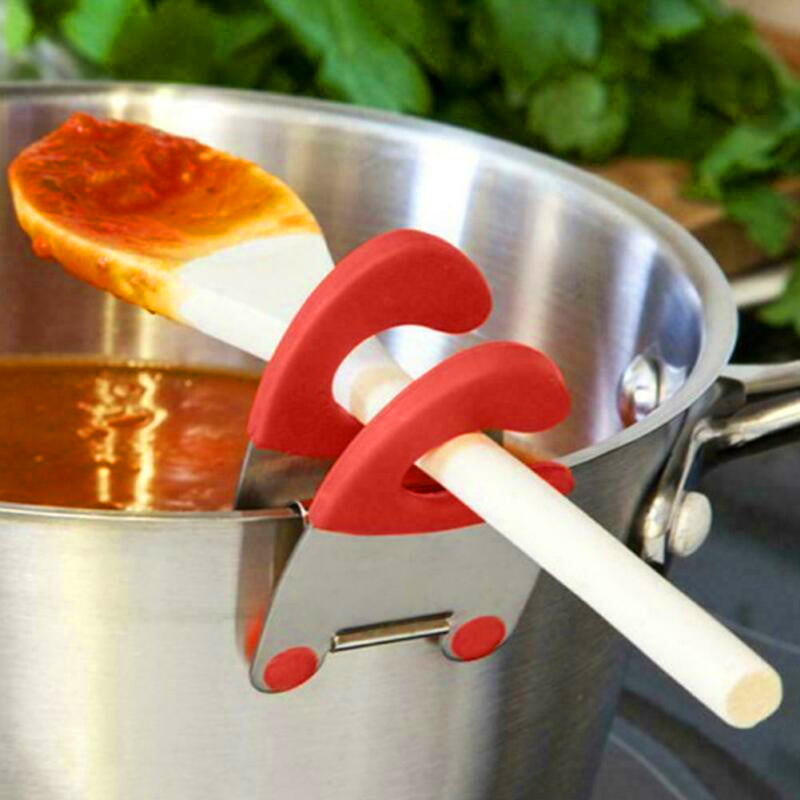 Stainless Steel Pot Side Clip Spoon Holder by HitMyNeed