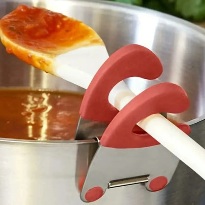 Stainless Steel Pot Spoon Holder with Silicone Clip by HitMyNeed