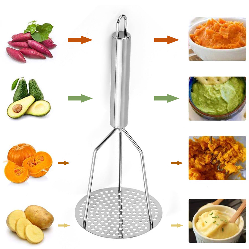 Stainless Steel Potato Masher with Micro-Hole Head by HitMyNeed