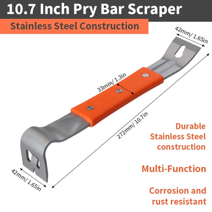 Stainless Steel Pry Bar with Hex Socket & Nail Puller by HitMyNeed