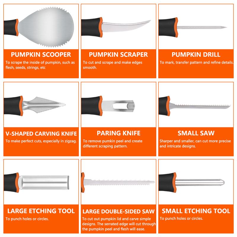 Stainless Steel Pumpkin Carving Set, 9-Piece by HitMyNeed