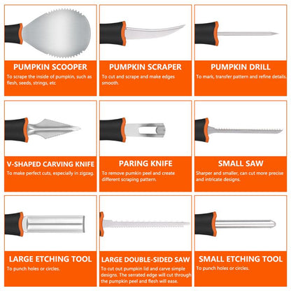 Stainless Steel Pumpkin Carving Set, 9-Piece by HitMyNeed