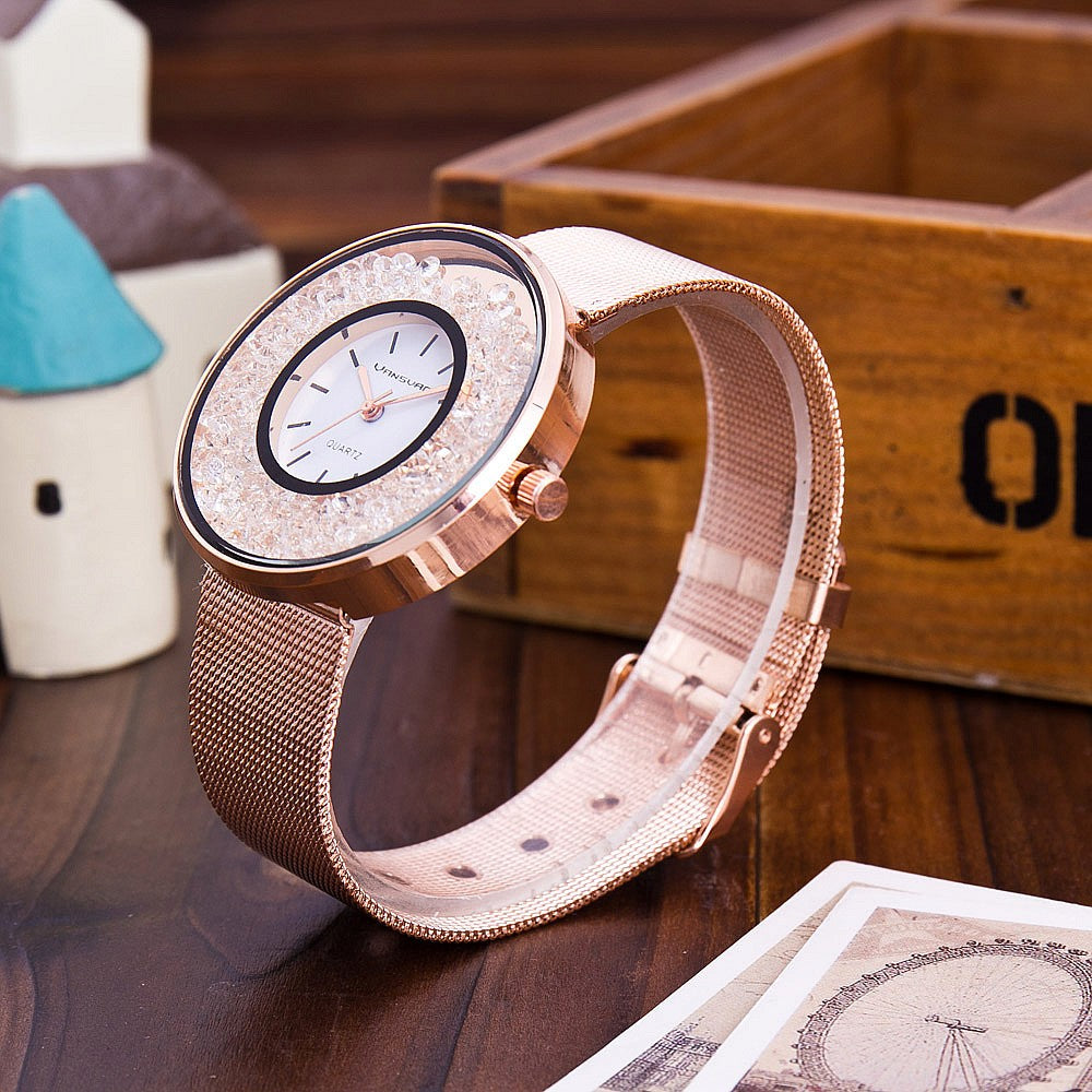 Stainless Steel Quartz Watch with Rhinestones by HitMyNeed