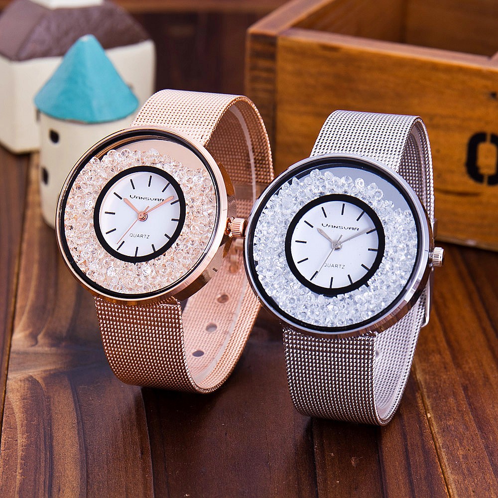 Stainless Steel Quartz Watch with Rhinestones by HitMyNeed