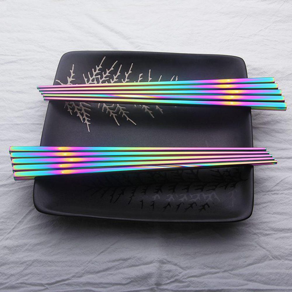 Stainless Steel Rainbow Chopsticks - 1 Pair by HitMyNeed
