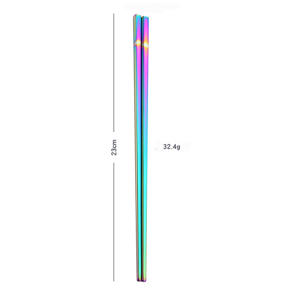 Stainless Steel Rainbow Chopsticks - 1 Pair by HitMyNeed