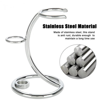 Stainless Steel Razor and Shaving Brush Stand by HitMyNeed
