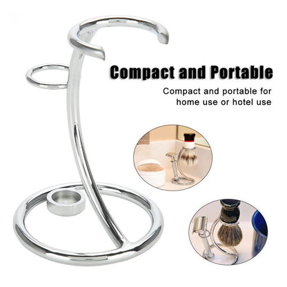 Stainless Steel Razor and Shaving Brush Stand by HitMyNeed