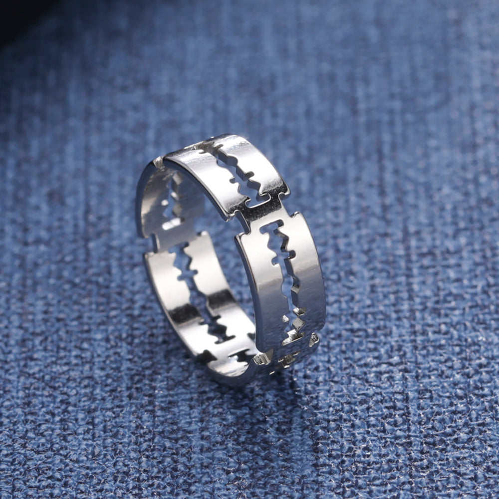 Stainless Steel Razor Blade Ring for Men & Women by HitMyNeed